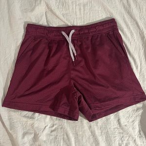 Maroon mesh shorts